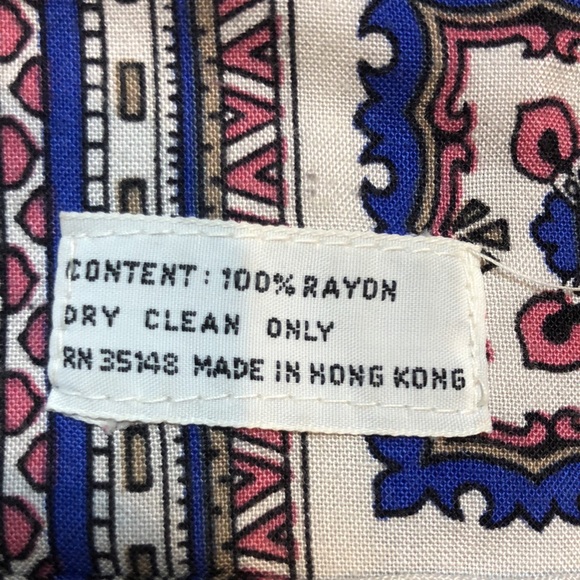 VTG 1940's Blue, Pink, White Misty Harbor Pattern Opera Scarf / Retro - Picture 3 of 8